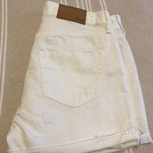 Madewell high waisted white denim shorts 23, 24